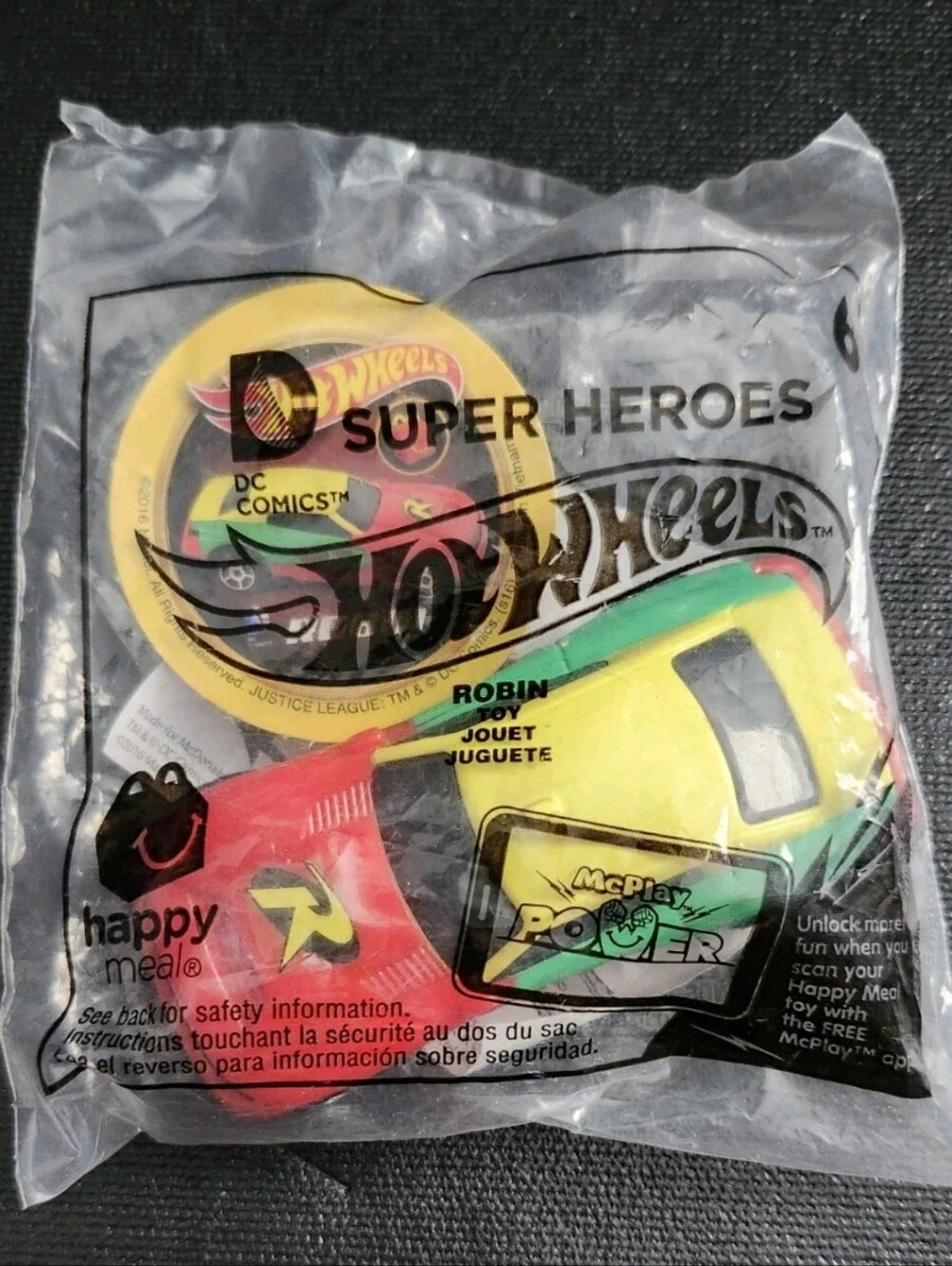 2016 Mcdonalds Happy Meal Toy DC Super Heroes hot wheels #6 Robin